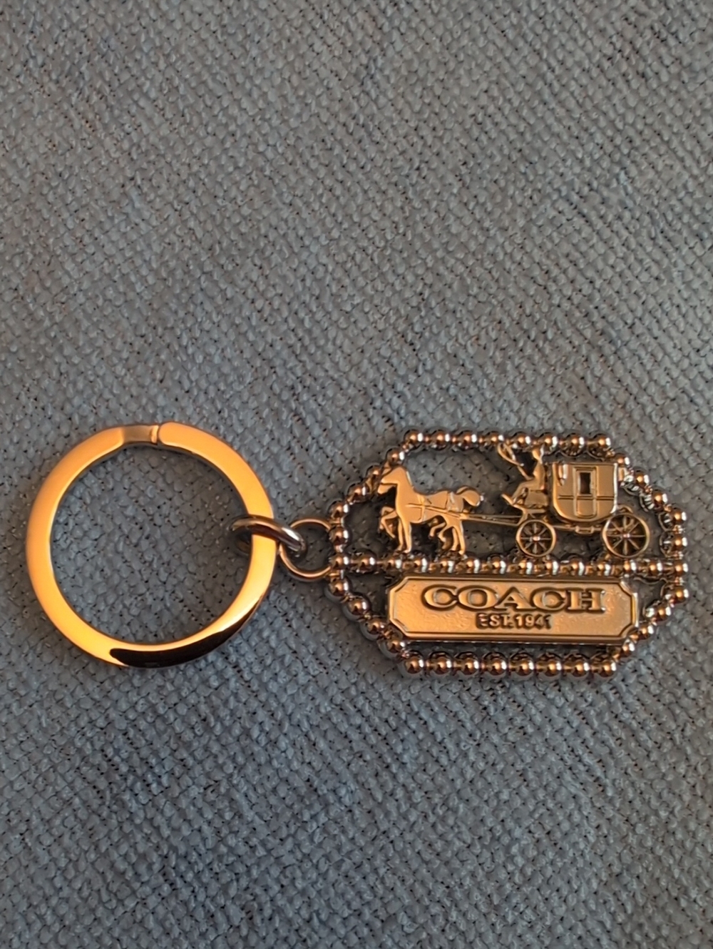 Coach Gold Carriage Logo Keyring